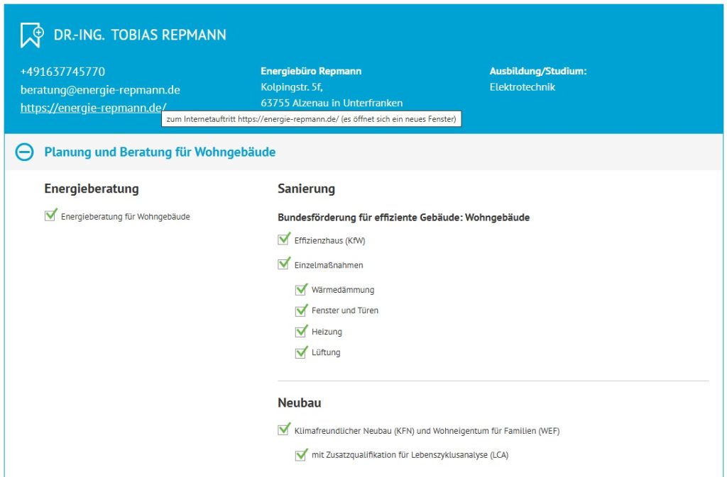 Zusatzqualifikation Lebenszyklusanalyse